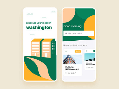Real estate app UI 2020 app app design application apps clean colors design fresh green minimal real estate trendy