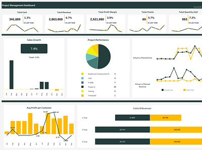 Project Management Dashboard #tableau dashboard dataanalysis design letsviz tableau ui