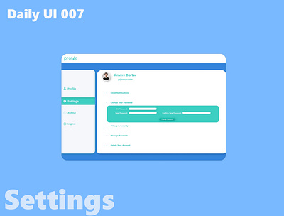 Settings _ Daily UI 007 adobe xd branding dailyui design graphic design illustration logo photoshop ui vector