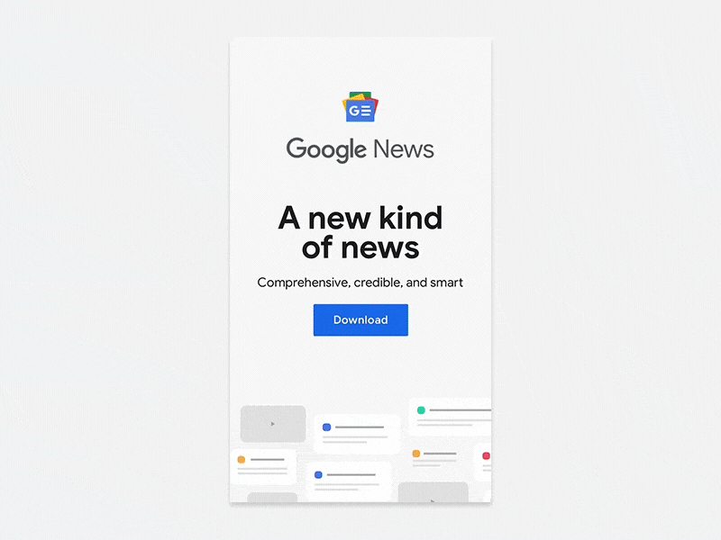 Google News Revised adobe xd google landing page news principle prototype sketch ui ux