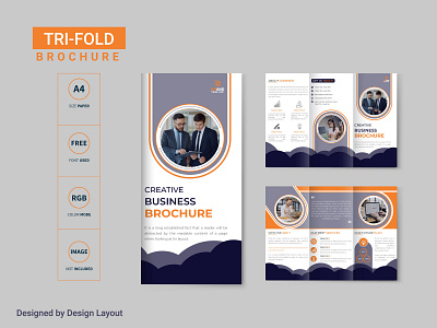 Business Tri-fold Brochure Template vector
