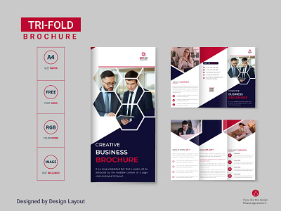 Business Tri-fold Brochure Template vector