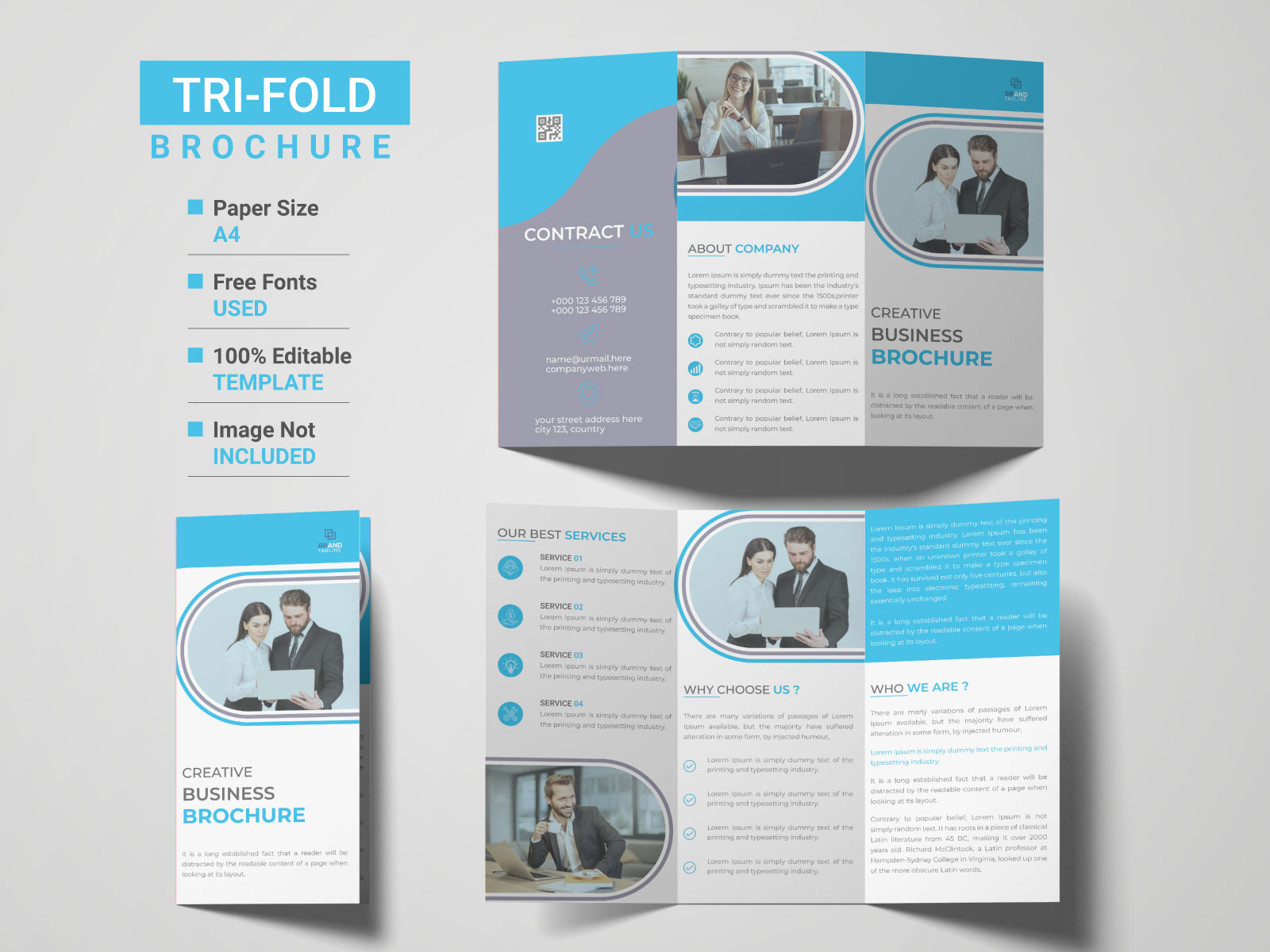 Business Tri-fold Brochure Template by Design Layout on Dribbble