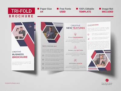 Business Tri-fold Brochure Template vector