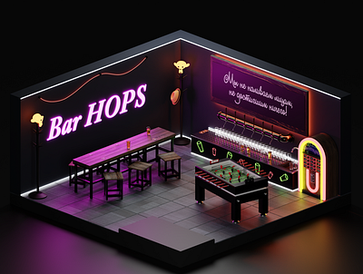 Bar Hops by Minsk 3d 3dartist 3dmodeling art artist blender blender3d design designer gamedev graphicdesign render