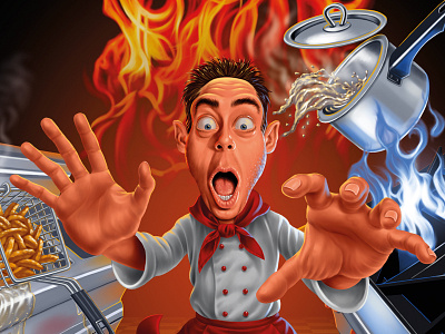 Burn Injure (detail) caricature character illustration painttoolsai photoshop poster safety