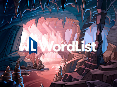 Wordlist - Cavern conceptual illustration landscape languages learning app photoshop