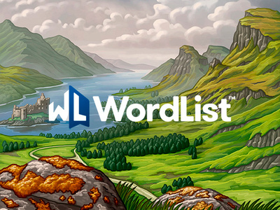 Wordlist - Highlands conceptual illustration landscape languages learning app photoshop