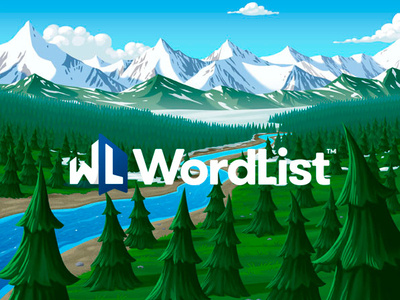Wordlist - Taiga conceptual illustration landscape languages learning app photoshop