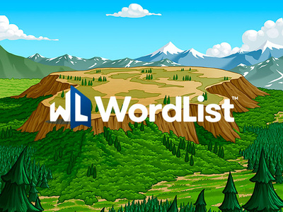 Wordlist - Plateau conceptual illustration landscape languages learning app photoshop
