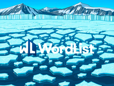 Wordlist - Icefield conceptual illustration landscape languages learning app photoshop