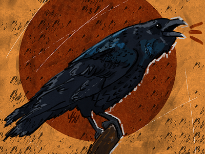 Crow! digital art illustration painting