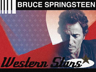 Western Stars by Bruce Springsteen 70s album art band design digital art graphic design music retro rock typography