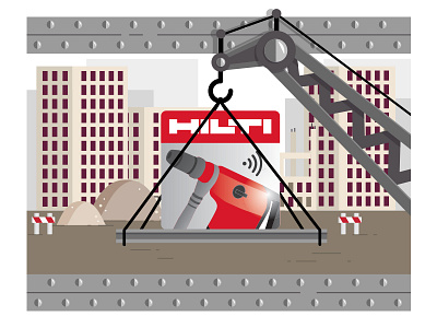 Note: I did not design the App icon city crane cute illustration simple steel