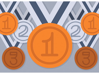 Medals! bronze competition cute gold illustration medals olympics silver simple teamwork