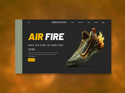 Nike Shoe Recreate (Air Fire) concept figma imagination infowind itcompany midjourney nike recreate shoes uidesign uiux web webdesign