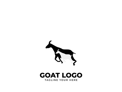 Goat logo simple animal catering creative goat goats jump logo natural negative sapce sheep simple unique