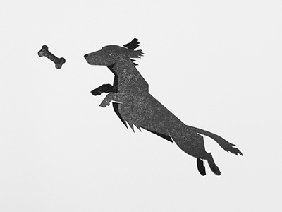 Weiner Dog (Printed)! bone dachshund dog fetch illustration letterpress weiner dog