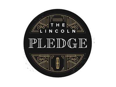 The Lincoln Pledge art deco logo seal