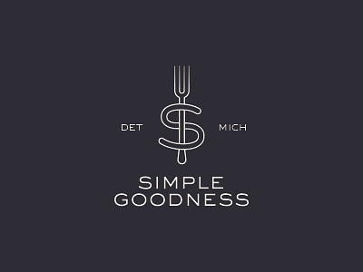 Simple Goodness detroit food fork goodness logo simple