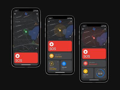 G-Safety App app design icon ios man down map maps safety sos time alert ui ui design uiux ux