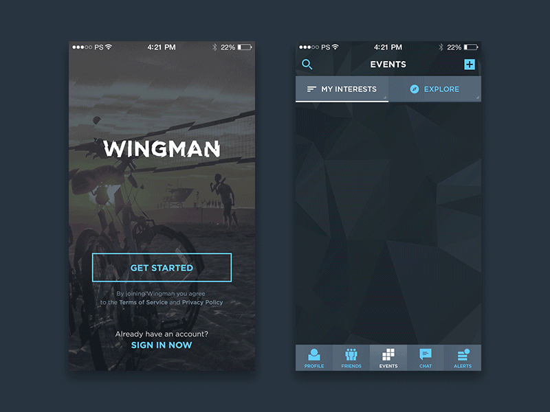 Wingman iOS App app interests ios sport started wave