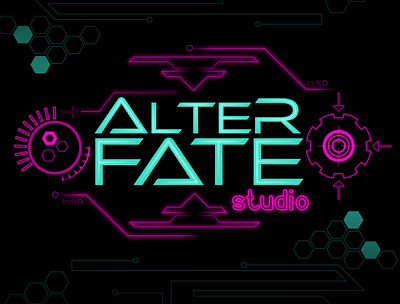 Alter Fate Studio Brand Identity brand identity branding colorful cyber design graphic design illustration logo design typography video game web