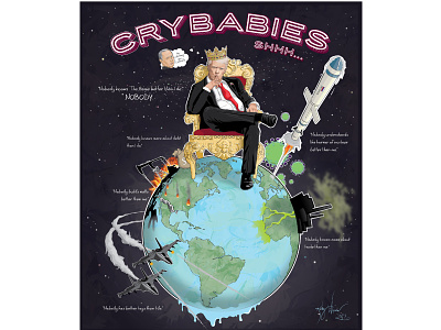 Trump The World adobe illustrator custom prints digital art illustration political poster politics poster design print design vector art wall art