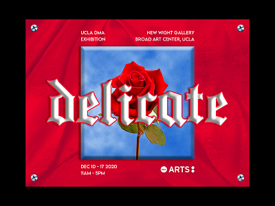 Delicate branding clean concept creative direction design editorial exhibition experimental gallery graphic design minimal photoshop poster print red rose simple texture typeface typography