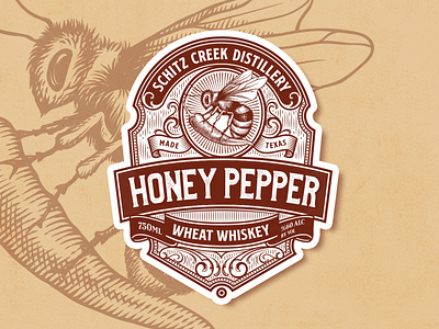 Honey pepper whiskey branding design graphic design illustration logo