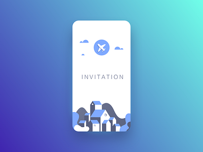 Travel invitation design illustration ui
