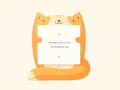 The more cats you love , the weaker you are design illustration