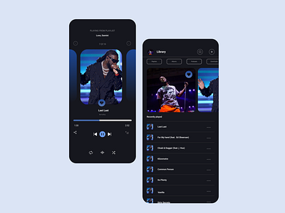 Music Player app design graphic design illustration ui ux