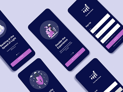 Onboarding and Log In/ Sign Up Screen app branding design graphic design illustration ui ux