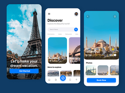 Travel App app appdesign branding design ui uiux designer userinterface ux