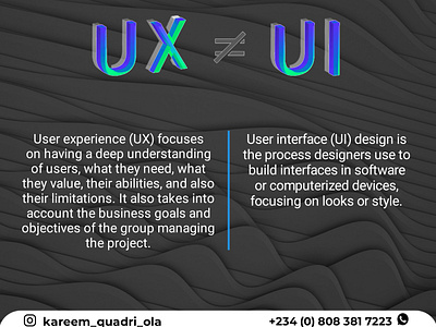 UX is not equal to UI