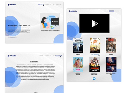 Landing page for TV app