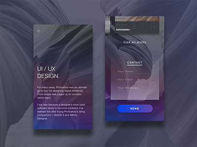 Mobile App app blue gradient grey line mobile photo ui