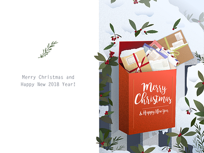 Postcard christmas design illustration image interface line merry winter