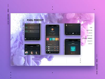 UI/UX Landing 2019 trend animation app color design gradient icon interface landing page purple web