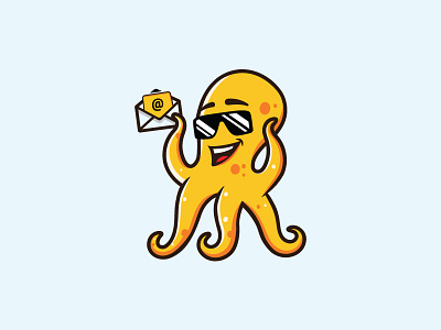 octopus email goggles illustration logo octopus stylish yellows