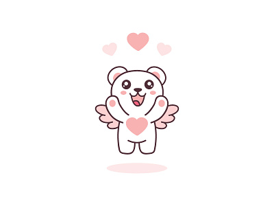 Hello teddy cute heart illustration illustrator simple teddy teddybear