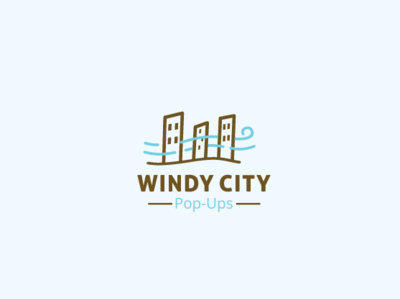 Windy City blue building buildings city design logo simple wind windy city