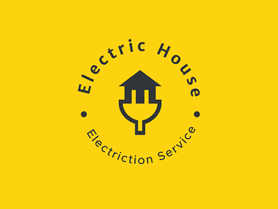 Electric house design electric electricity house logo simple vector