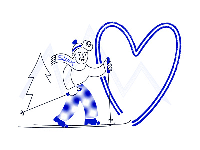 Illustrations for Skisporet branding illustration
