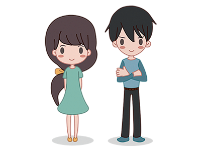 Couples Head boy character couple face flat girl head illustration