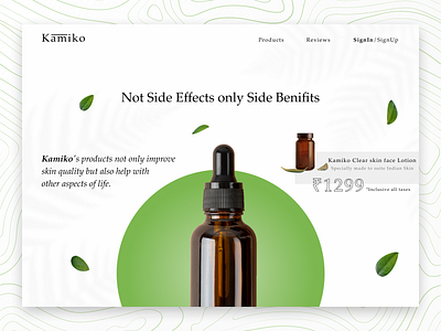 Kamiko Ayurvedic Skin Care design landing page ui ux website