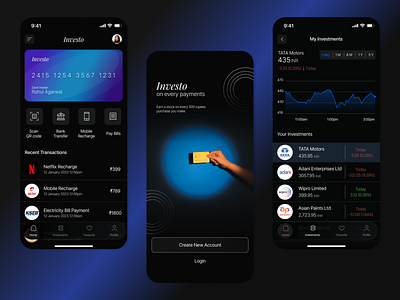 Fintech App app darkmode fintech ui