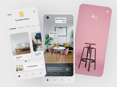 Shin: Furniture store concept app design app app design branding ecommerce furniture online store order shop ui ux