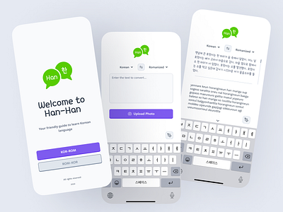 Han-Han: App that helps master reading in Korean app app design design education hangul korean language learning teach ui ux
